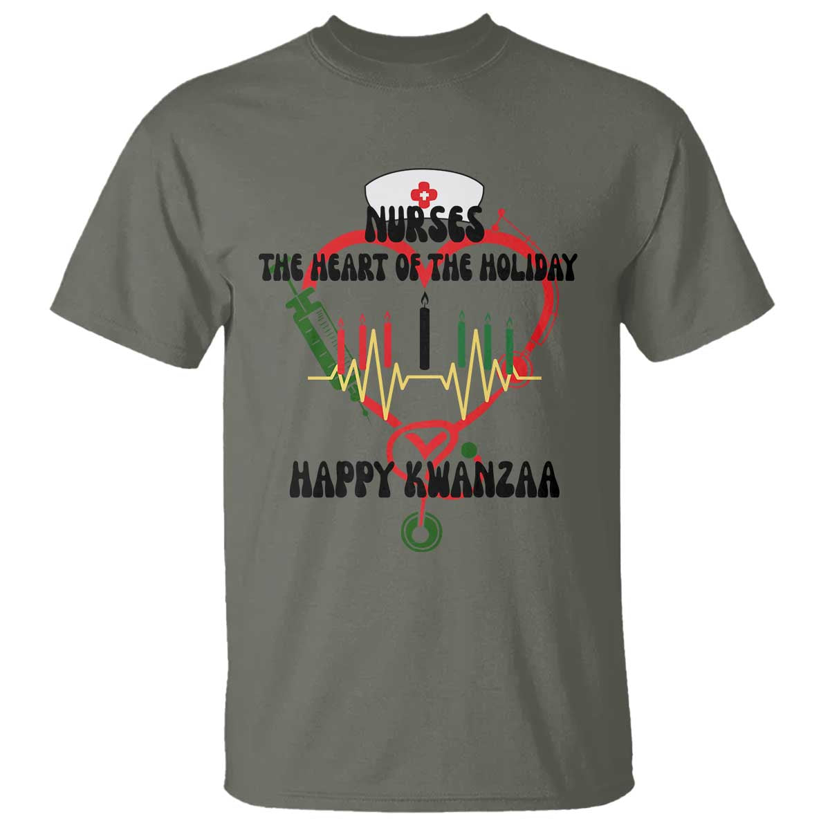 Nurses The Heart Of The Holiday T Shirt Kwanzaa Celebration Gift - Wonder Print Shop