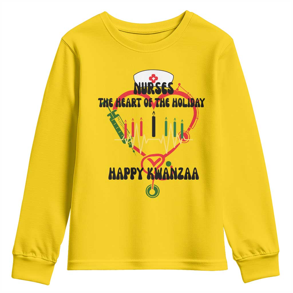 Nurses The Heart Of The Holiday Youth Sweatshirt Kwanzaa Celebration Gift - Wonder Print Shop