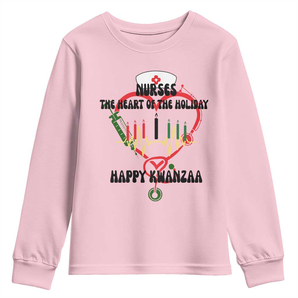 Nurses The Heart Of The Holiday Youth Sweatshirt Kwanzaa Celebration Gift - Wonder Print Shop
