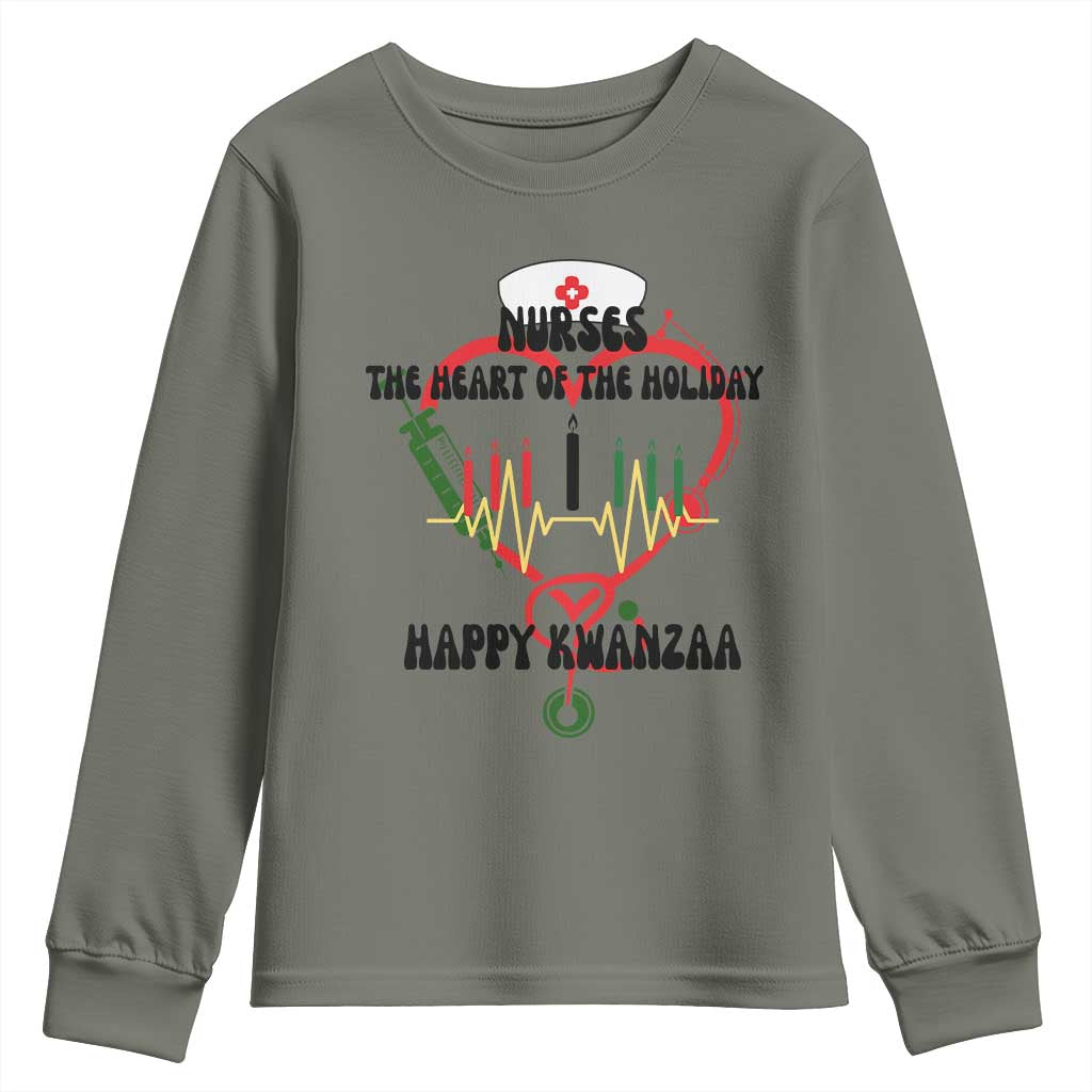 Nurses The Heart Of The Holiday Youth Sweatshirt Kwanzaa Celebration Gift - Wonder Print Shop