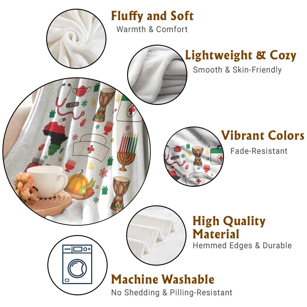 Happy Kwanzaa Nurse Pride Throw Blanket African Culture Holiday Gift - Wonder Print Shop