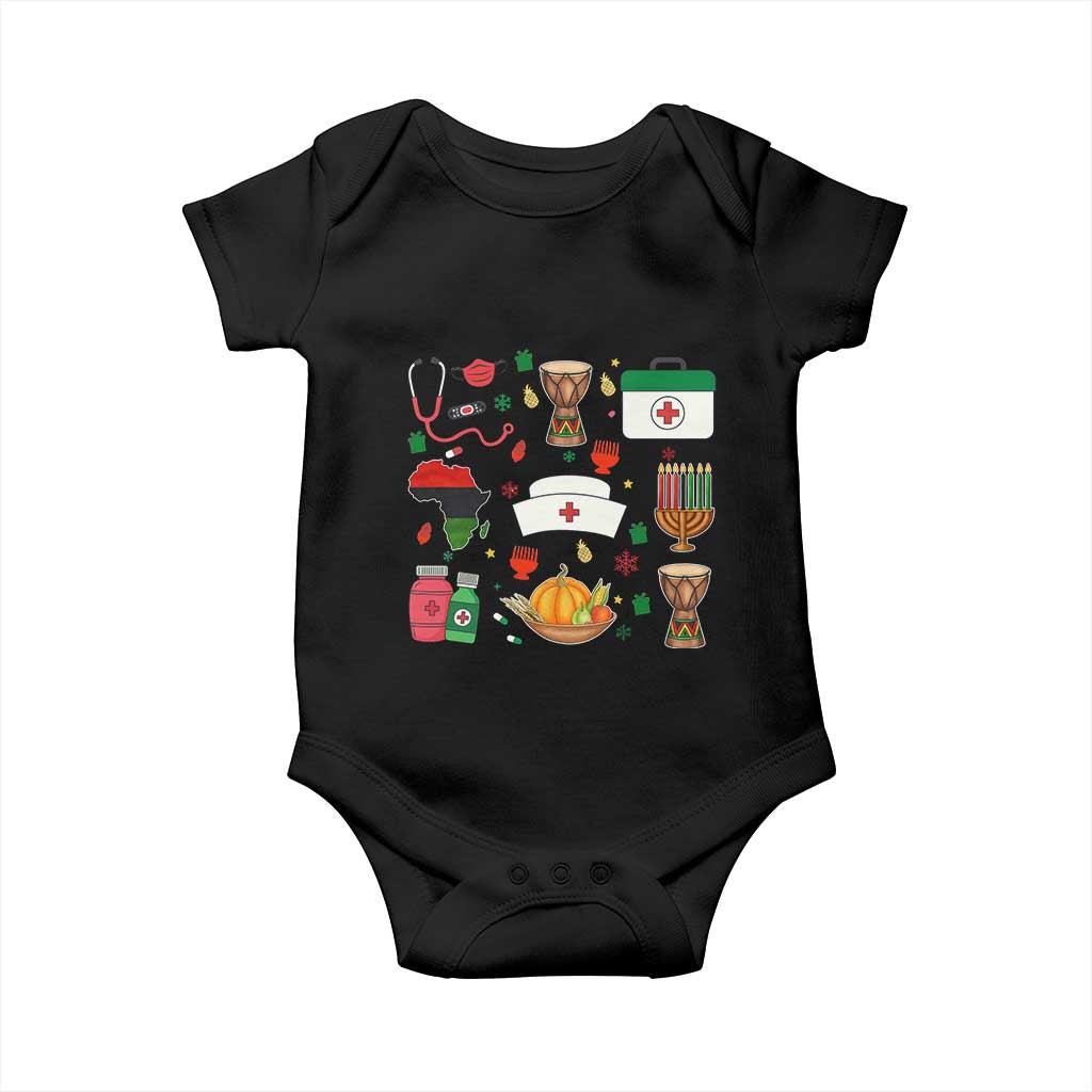 Happy Kwanzaa Nurse Pride Baby Onesie African Culture Holiday Gift - Wonder Print Shop