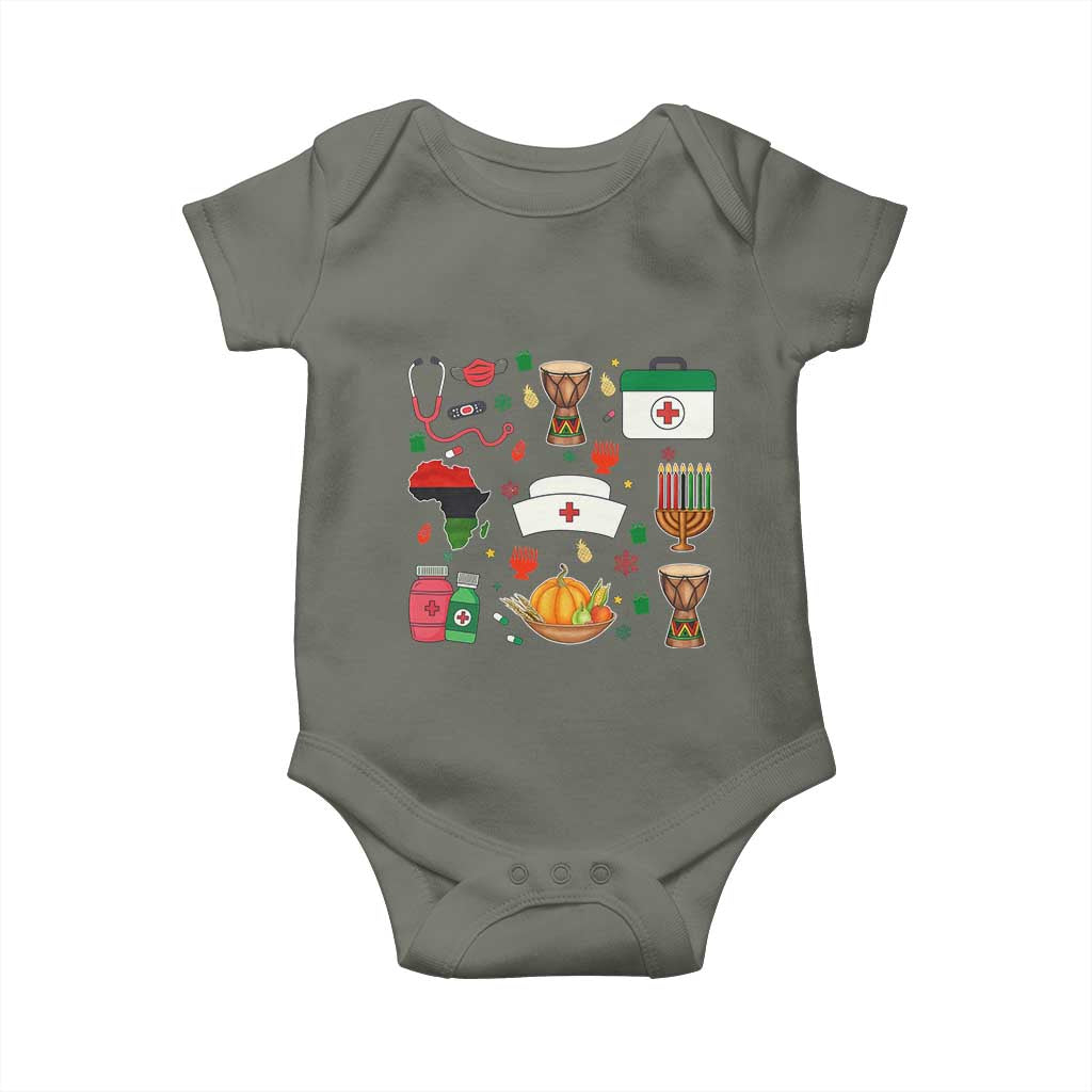 Happy Kwanzaa Nurse Pride Baby Onesie African Culture Holiday Gift - Wonder Print Shop