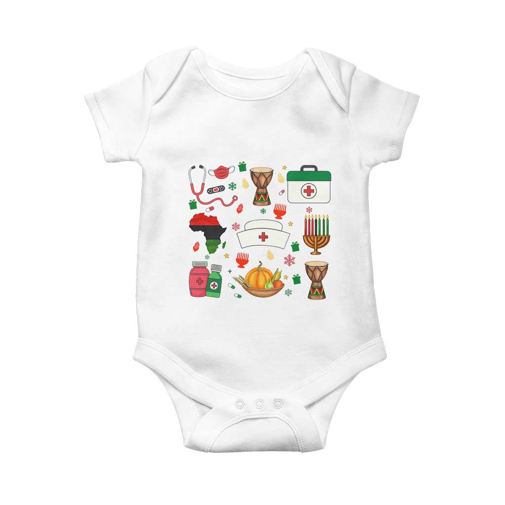 Happy Kwanzaa Nurse Pride Baby Onesie African Culture Holiday Gift - Wonder Print Shop