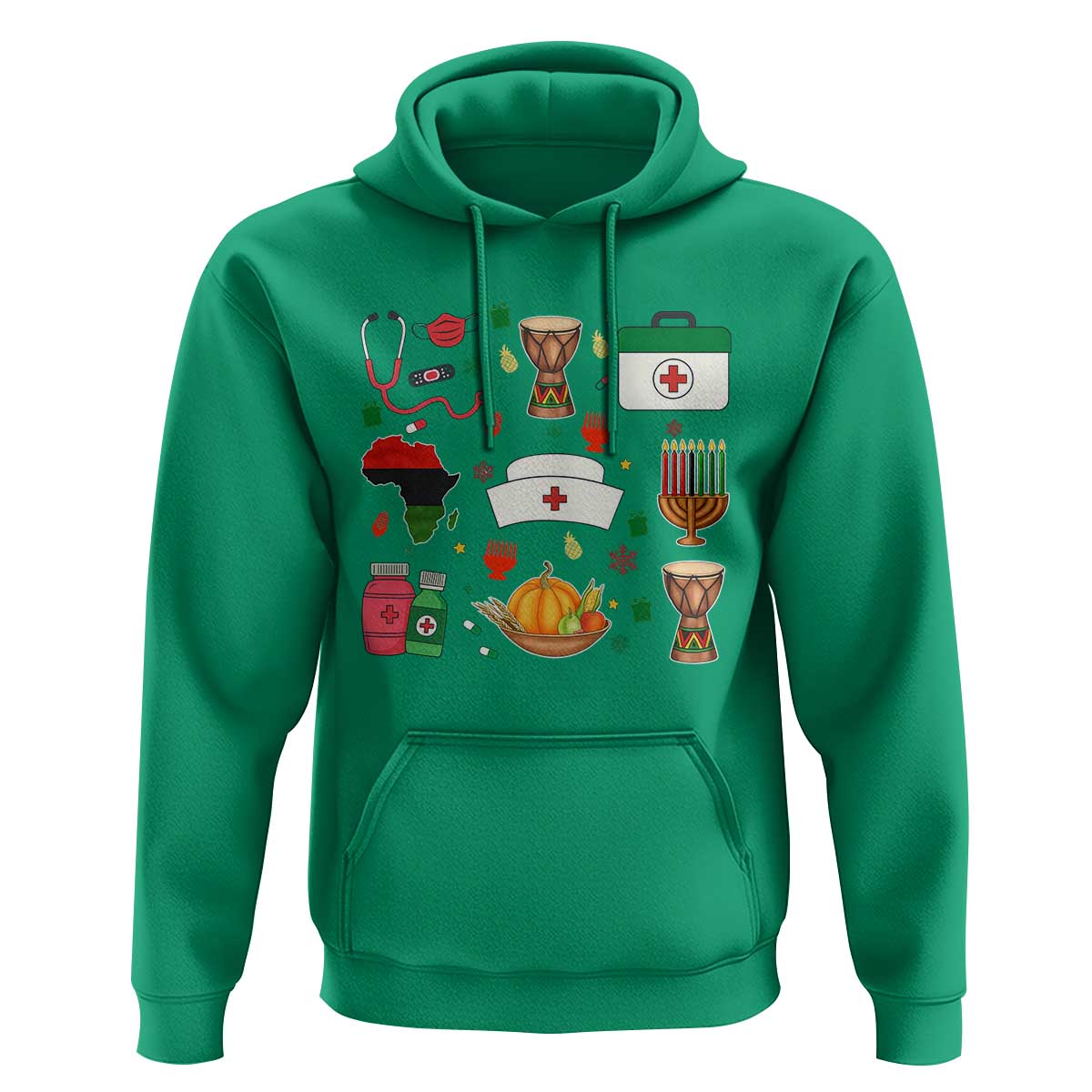 Happy Kwanzaa Nurse Pride Hoodie African Culture Holiday Gift - Wonder Print Shop