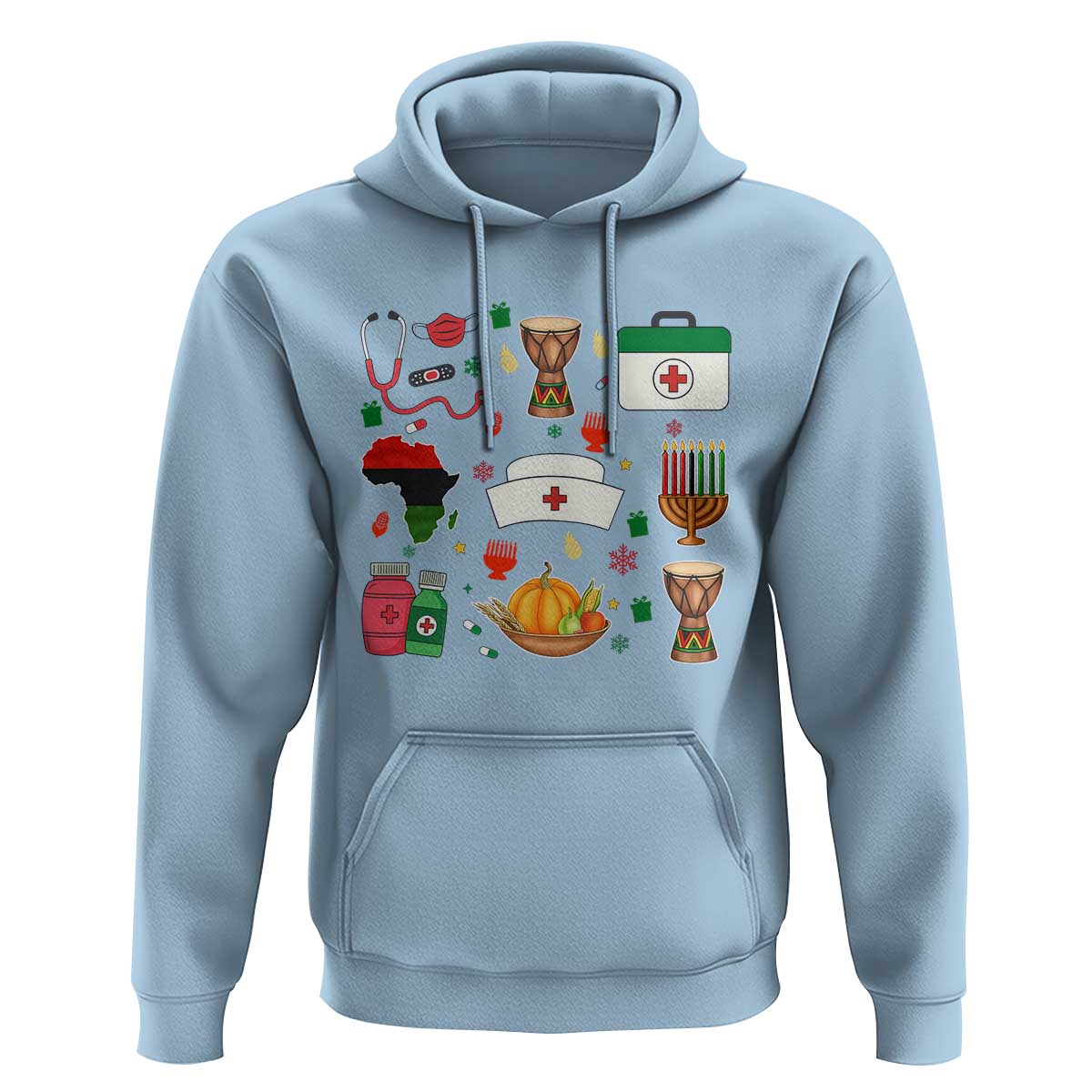 Happy Kwanzaa Nurse Pride Hoodie African Culture Holiday Gift - Wonder Print Shop