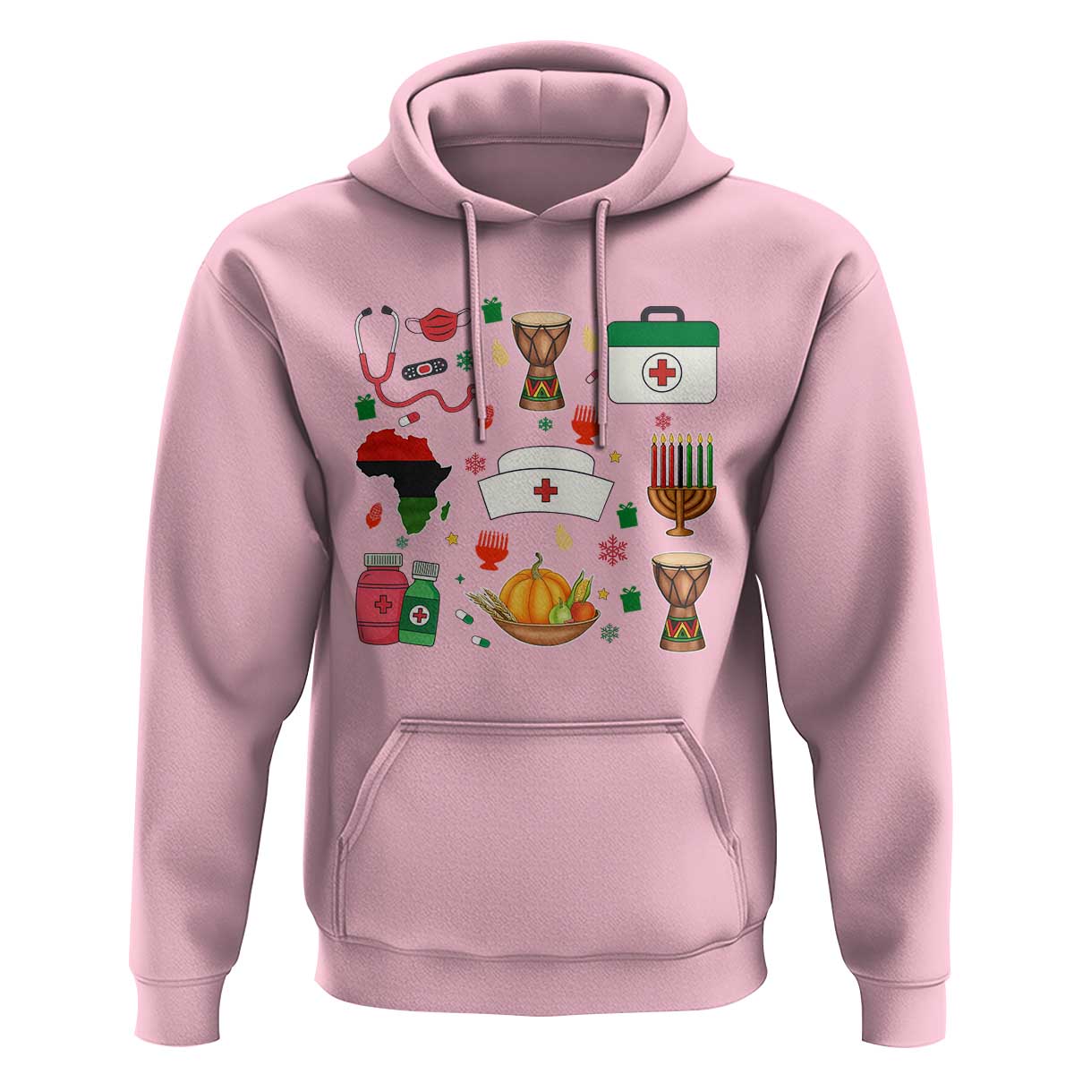 Happy Kwanzaa Nurse Pride Hoodie African Culture Holiday Gift - Wonder Print Shop