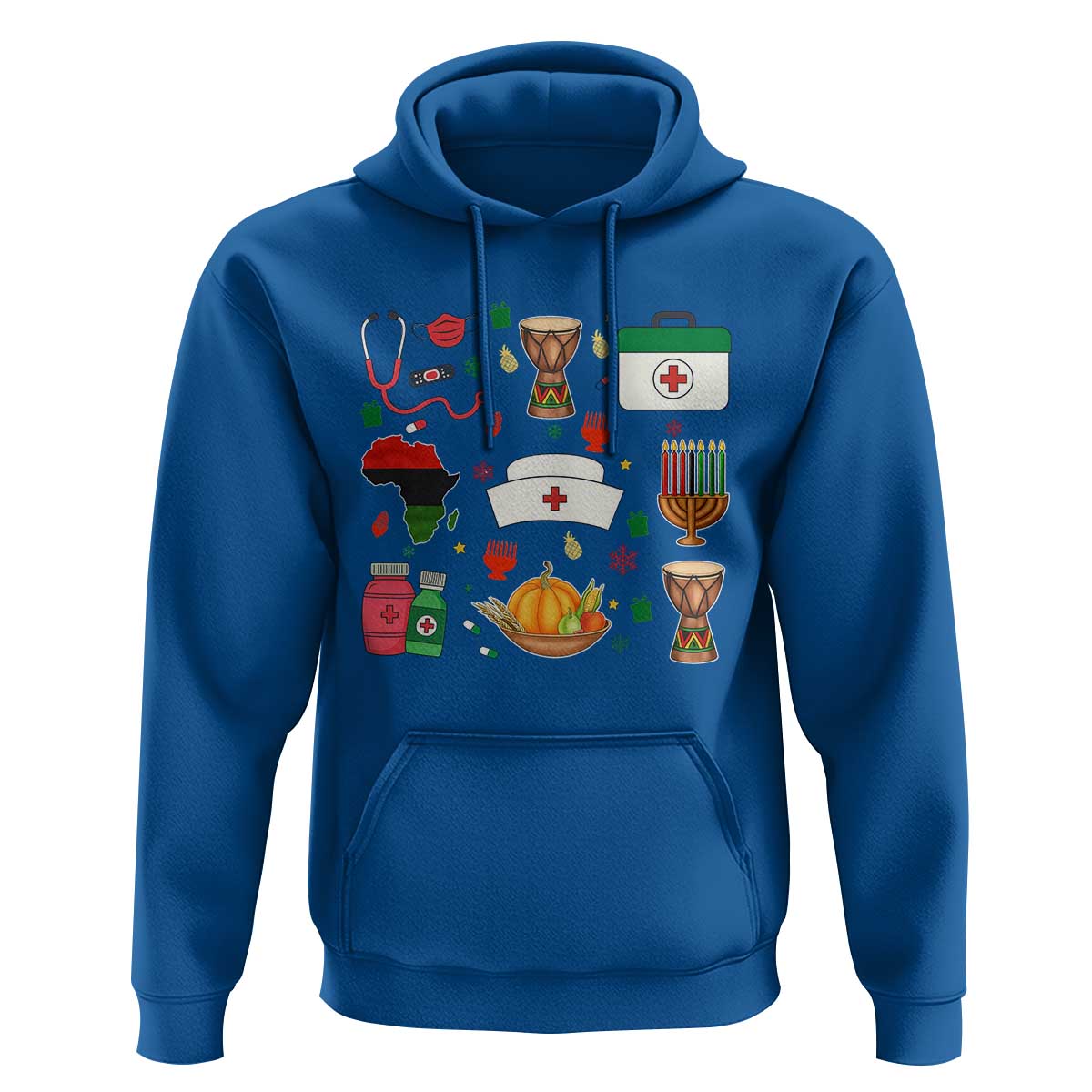 Happy Kwanzaa Nurse Pride Hoodie African Culture Holiday Gift - Wonder Print Shop