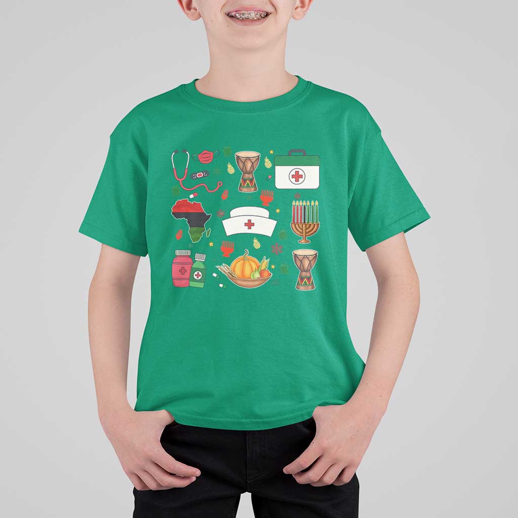 Happy Kwanzaa Nurse Pride T Shirt For Kid African Culture Holiday Gift - Wonder Print Shop