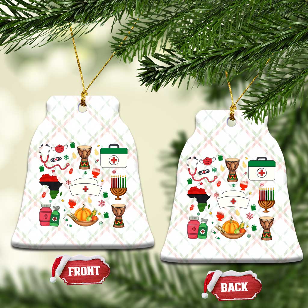 Happy Kwanzaa Nurse Pride Ceramic Ornament African Culture Holiday Gift - Wonder Print Shop