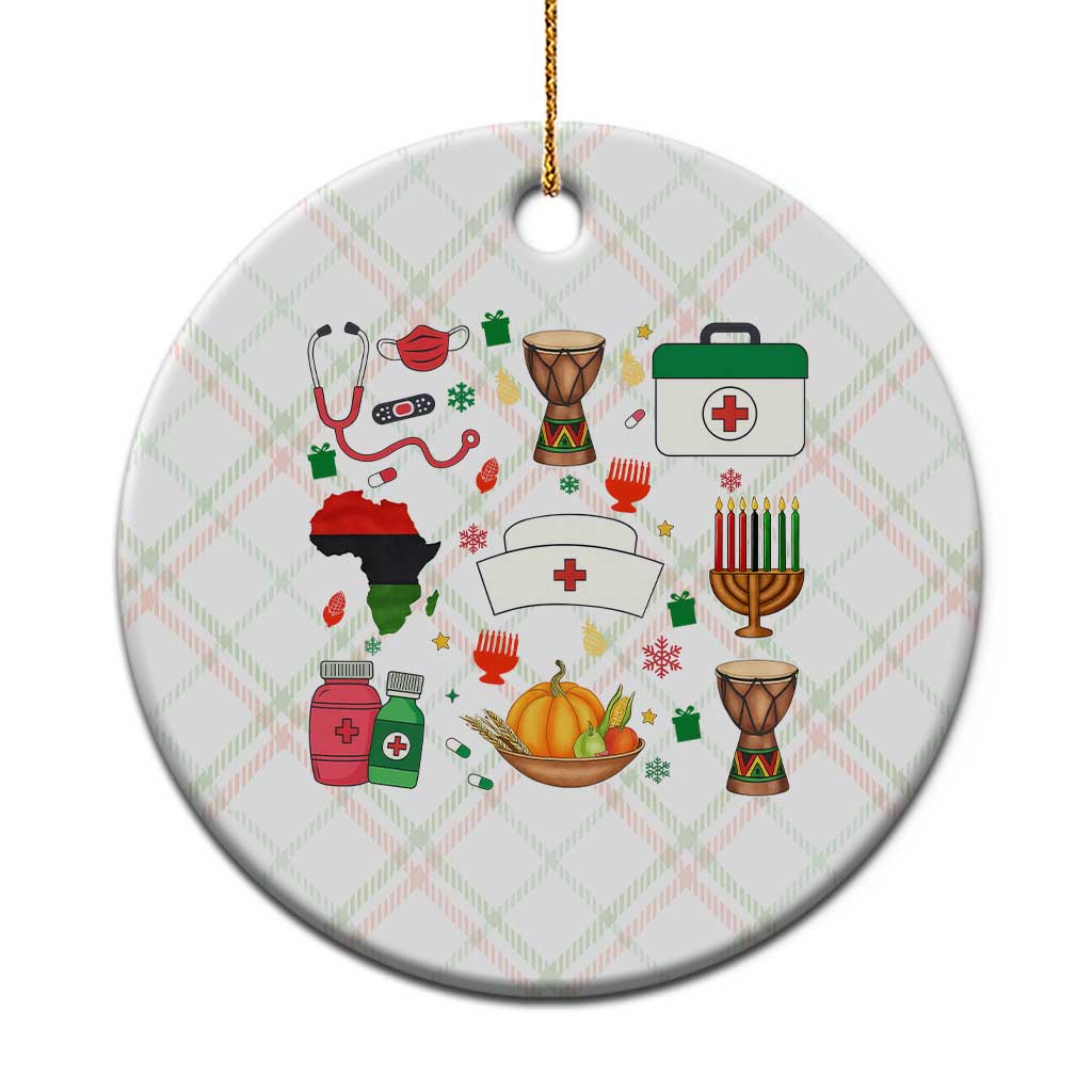 Happy Kwanzaa Nurse Pride Ceramic Ornament African Culture Holiday Gift - Wonder Print Shop