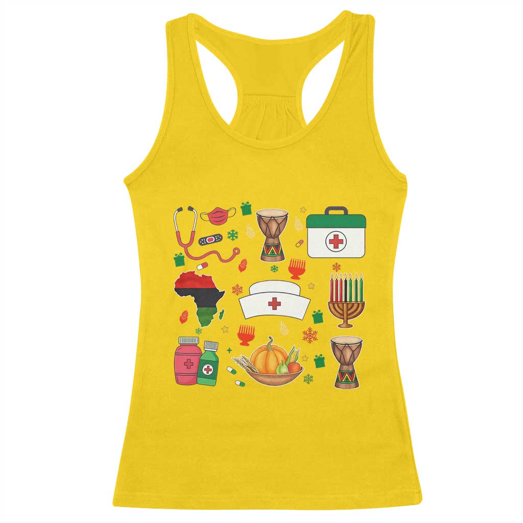 Happy Kwanzaa Nurse Pride Racerback Tank Top African Culture Holiday Gift - Wonder Print Shop