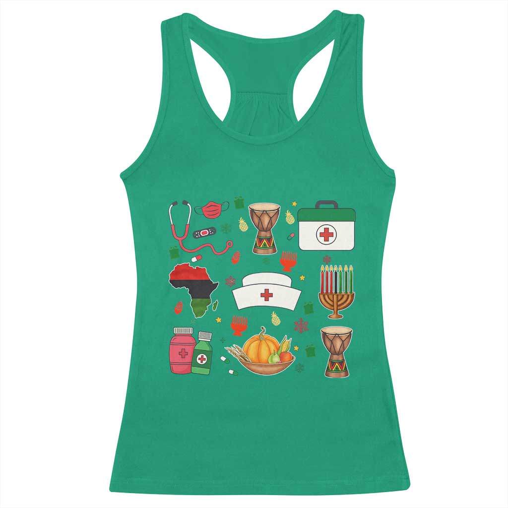 Happy Kwanzaa Nurse Pride Racerback Tank Top African Culture Holiday Gift - Wonder Print Shop