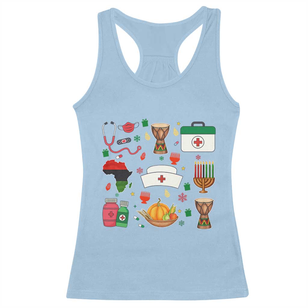 Happy Kwanzaa Nurse Pride Racerback Tank Top African Culture Holiday Gift - Wonder Print Shop
