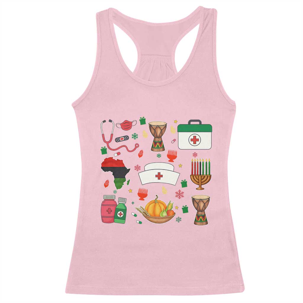 Happy Kwanzaa Nurse Pride Racerback Tank Top African Culture Holiday Gift - Wonder Print Shop