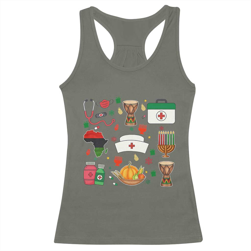 Happy Kwanzaa Nurse Pride Racerback Tank Top African Culture Holiday Gift - Wonder Print Shop