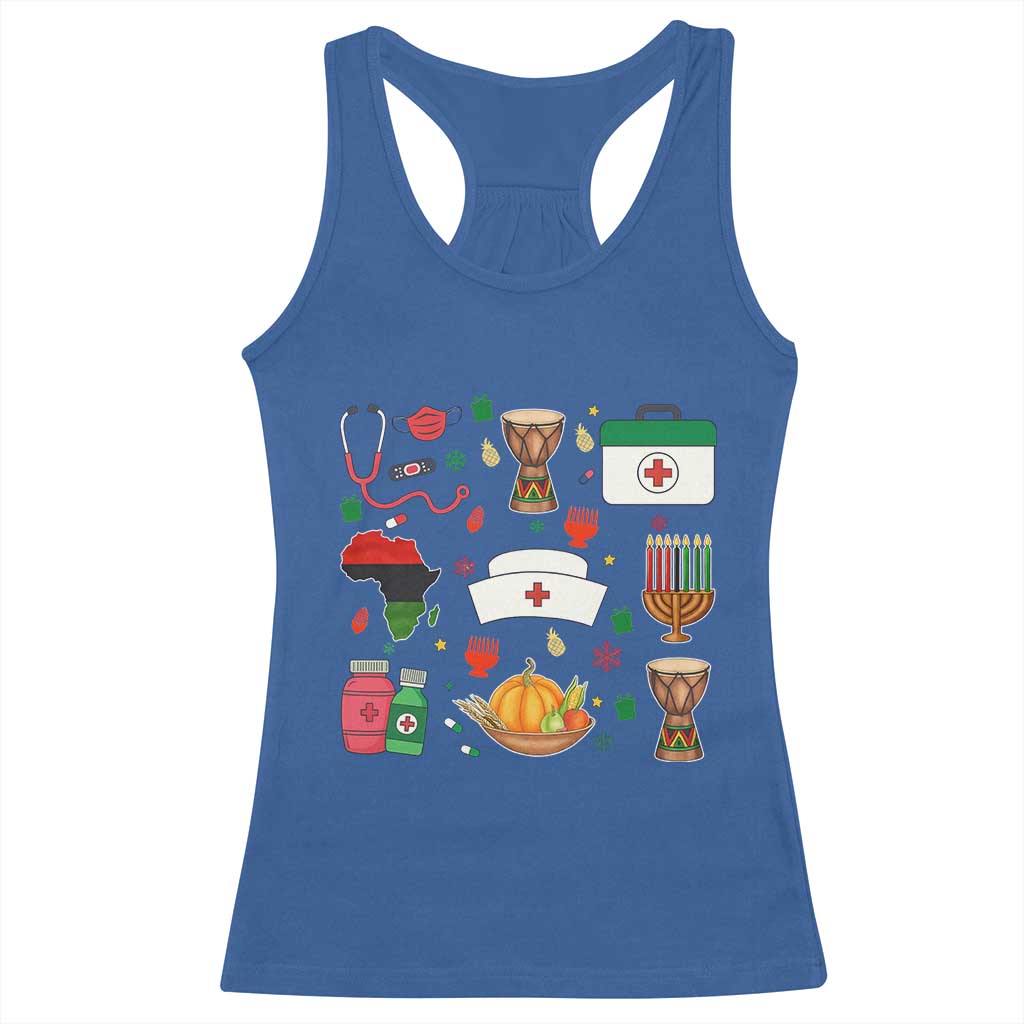 Happy Kwanzaa Nurse Pride Racerback Tank Top African Culture Holiday Gift - Wonder Print Shop