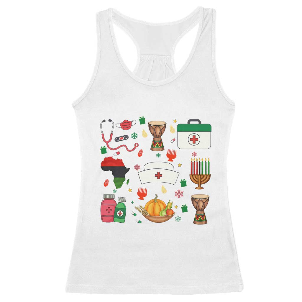 Happy Kwanzaa Nurse Pride Racerback Tank Top African Culture Holiday Gift - Wonder Print Shop
