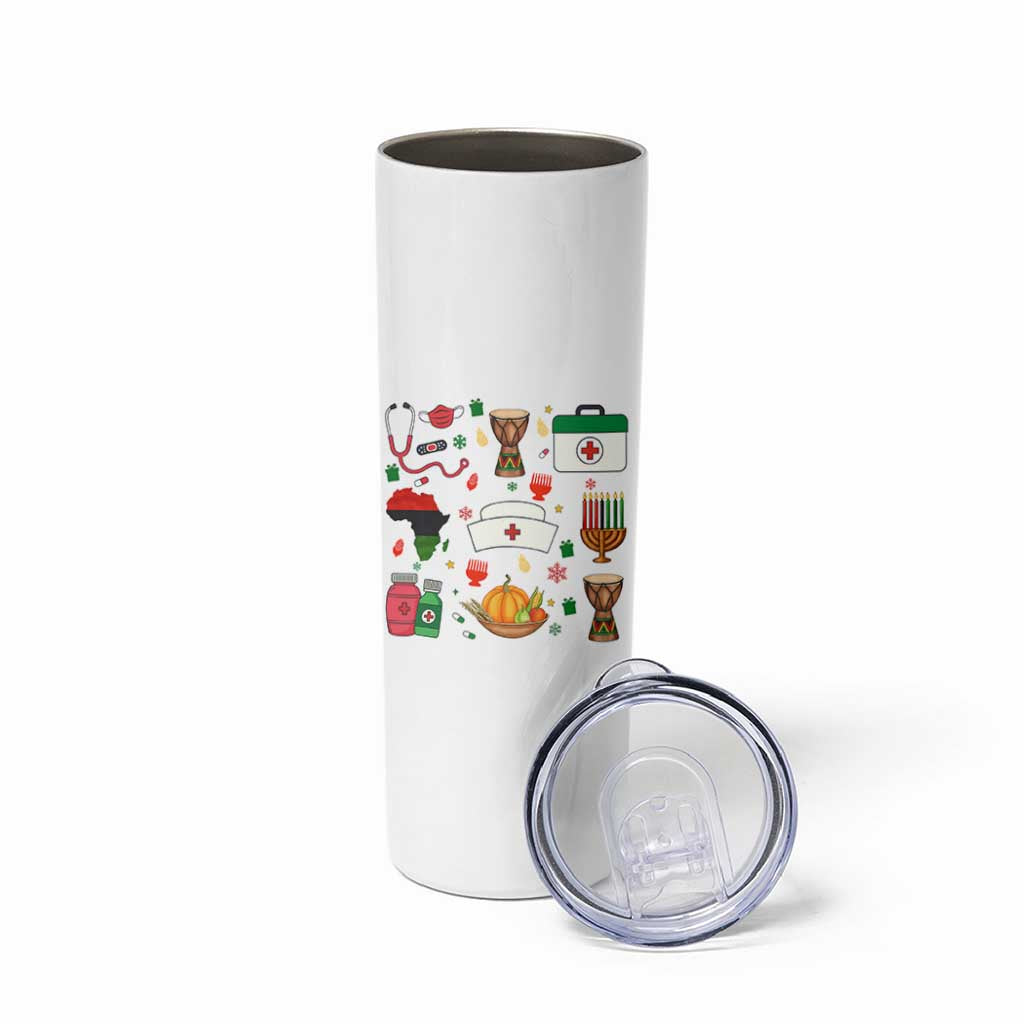 Happy Kwanzaa Nurse Pride Skinny Tumbler African Culture Holiday Gift - Wonder Print Shop