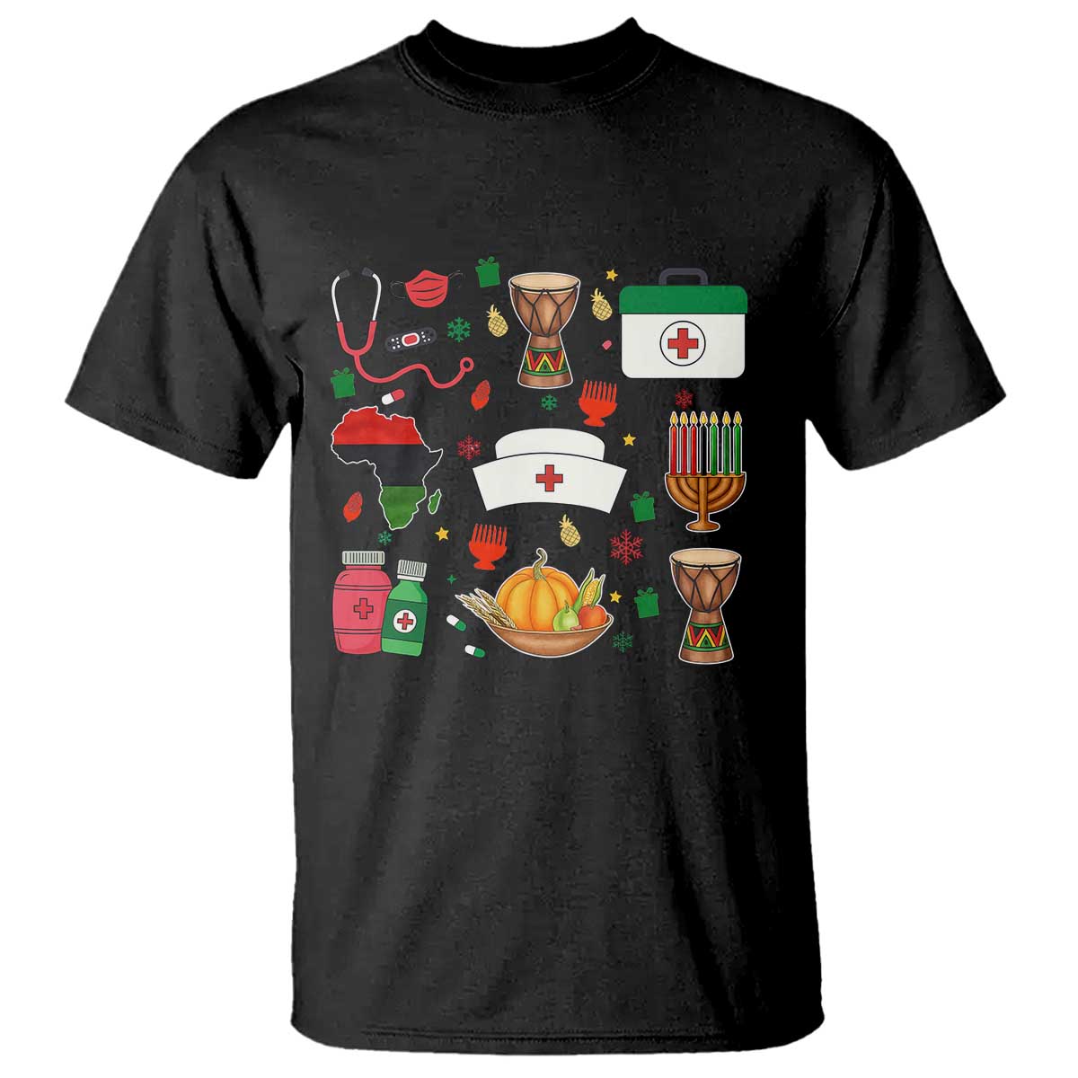 Happy Kwanzaa Nurse Pride T Shirt African Culture Holiday Gift - Wonder Print Shop