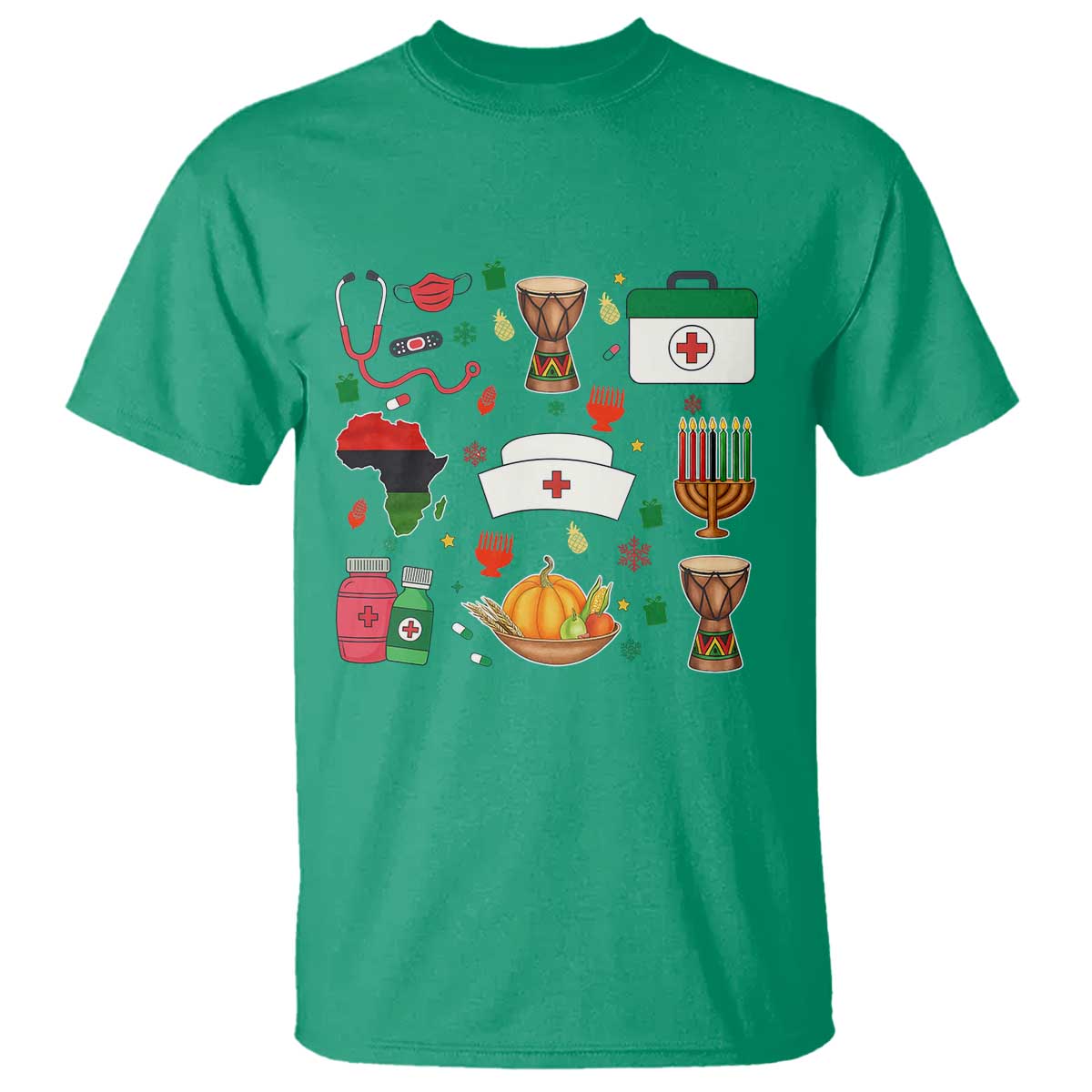 Happy Kwanzaa Nurse Pride T Shirt African Culture Holiday Gift - Wonder Print Shop