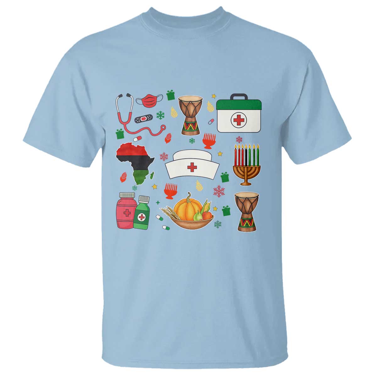 Happy Kwanzaa Nurse Pride T Shirt African Culture Holiday Gift - Wonder Print Shop
