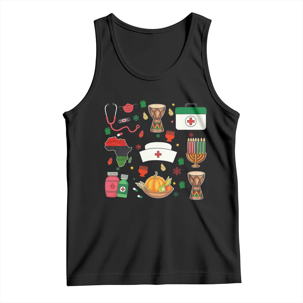 Happy Kwanzaa Nurse Pride Tank Top African Culture Holiday Gift - Wonder Print Shop