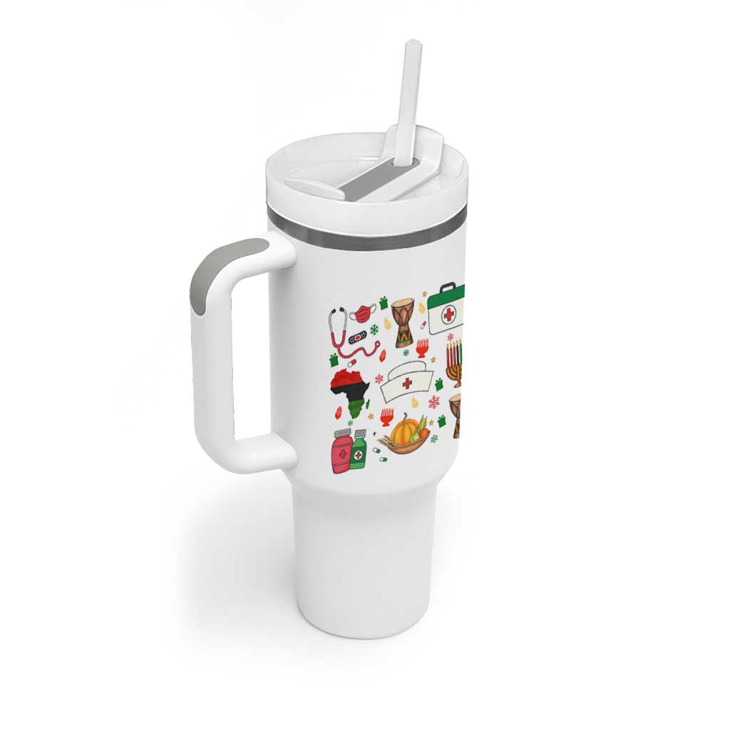 Happy Kwanzaa Nurse Pride Tumbler With Handle African Culture Holiday Gift - Wonder Print Shop