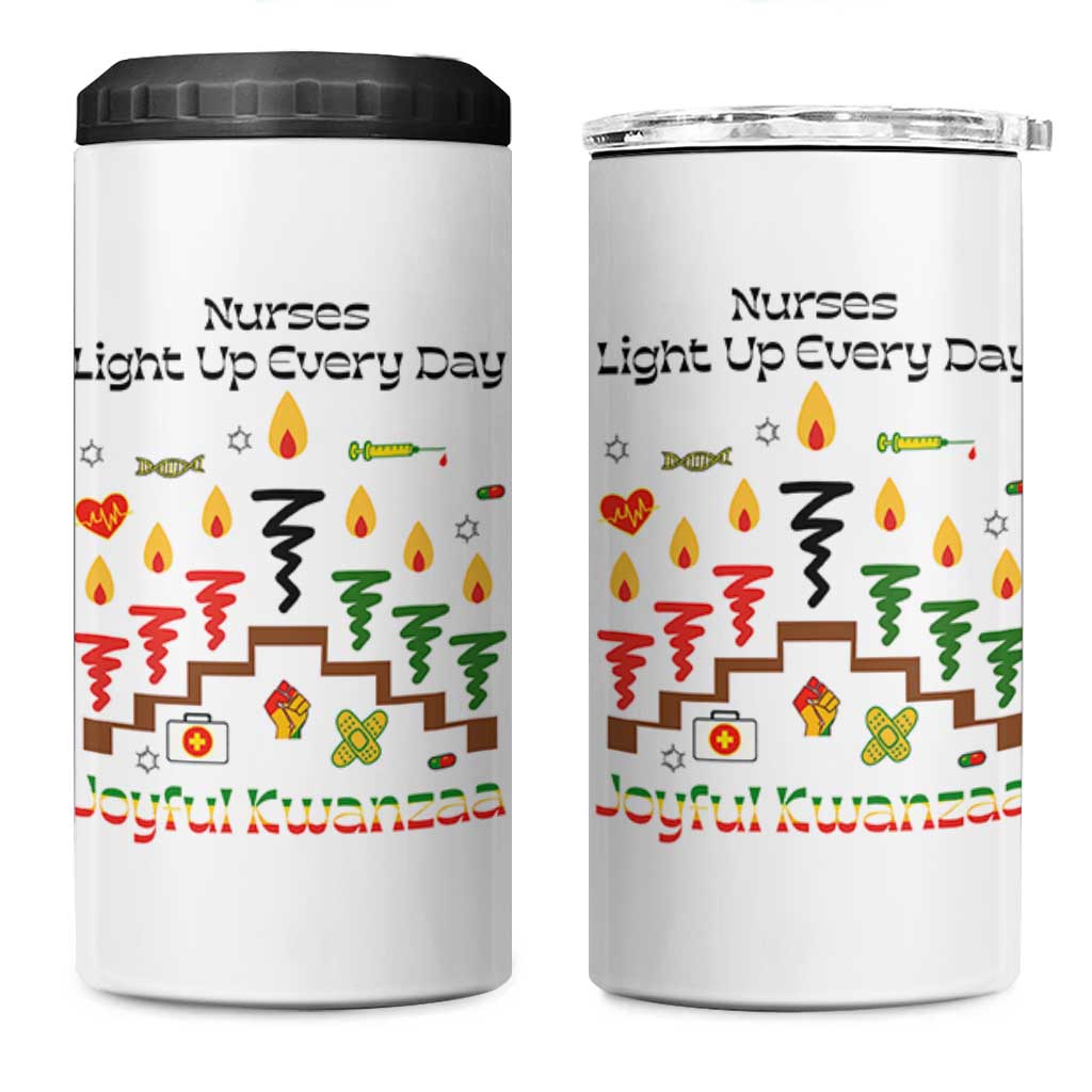 Joyful Kwanzaa Nurse Gift 4 in 1 Can Cooler Tumbler Light Up Everyday - Wonder Print Shop