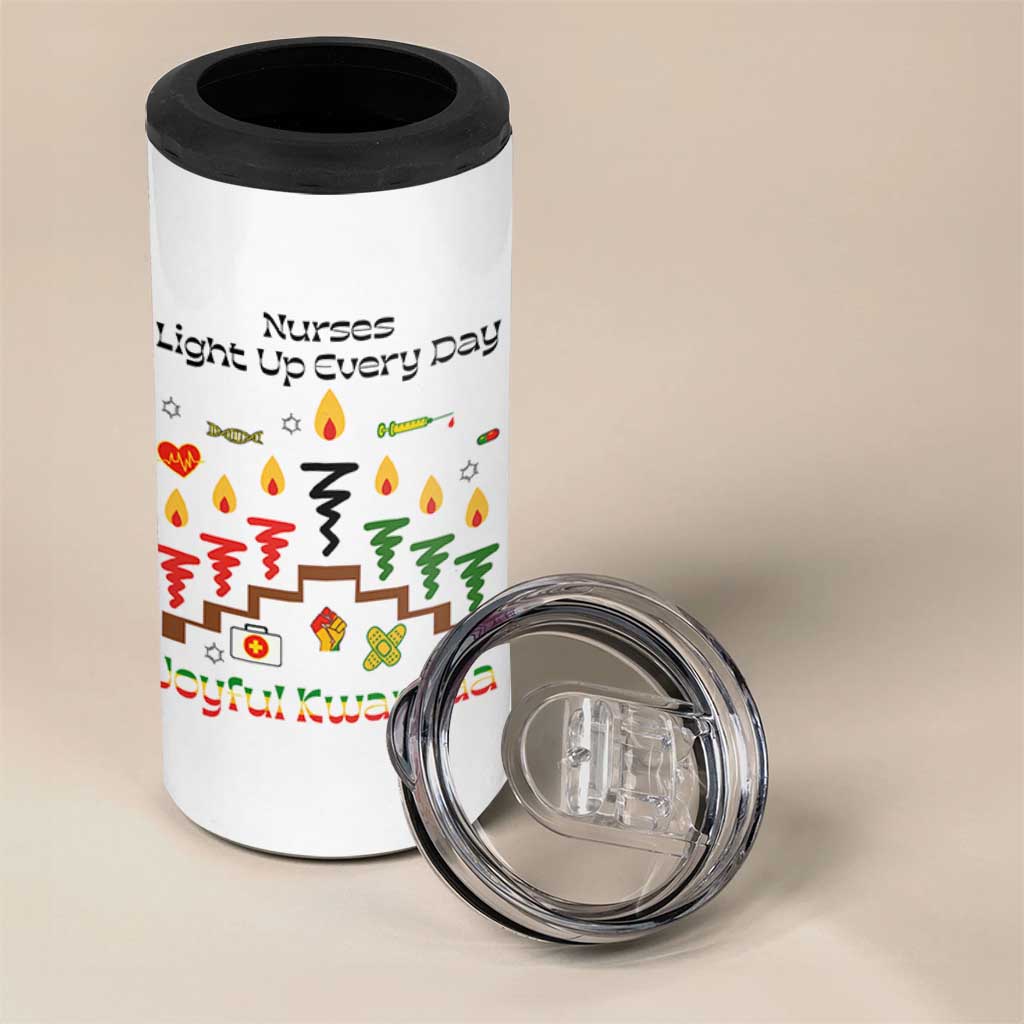 Joyful Kwanzaa Nurse Gift 4 in 1 Can Cooler Tumbler Light Up Everyday - Wonder Print Shop