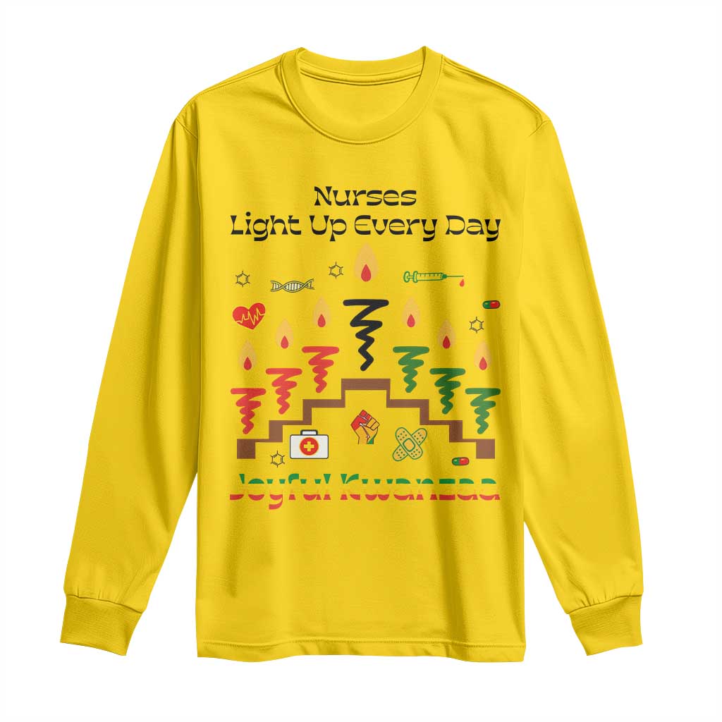 Joyful Kwanzaa Nurse Gift Long Sleeve Shirt Light Up Everyday - Wonder Print Shop