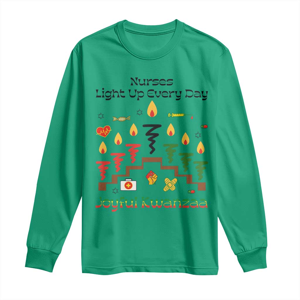 Joyful Kwanzaa Nurse Gift Long Sleeve Shirt Light Up Everyday - Wonder Print Shop