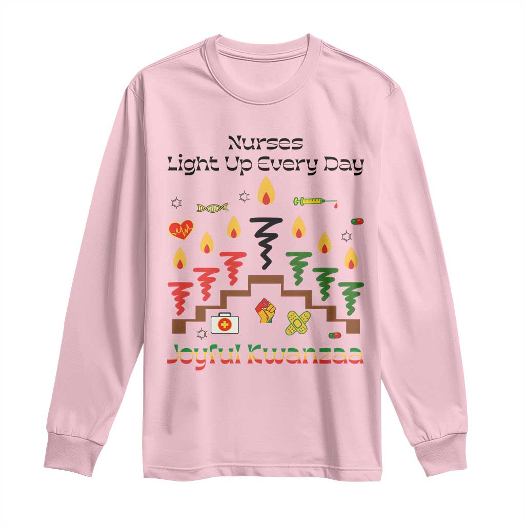 Joyful Kwanzaa Nurse Gift Long Sleeve Shirt Light Up Everyday - Wonder Print Shop