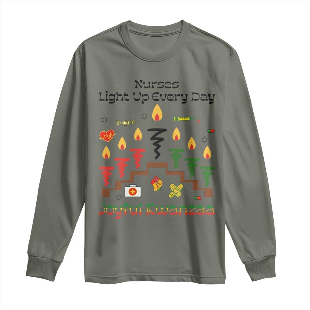 Joyful Kwanzaa Nurse Gift Long Sleeve Shirt Light Up Everyday - Wonder Print Shop