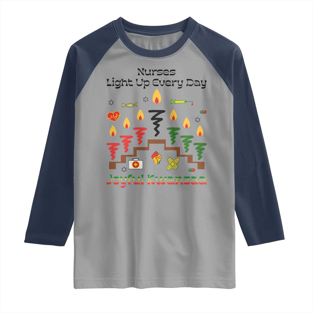 Joyful Kwanzaa Nurse Gift Raglan Shirt Light Up Everyday - Wonder Print Shop