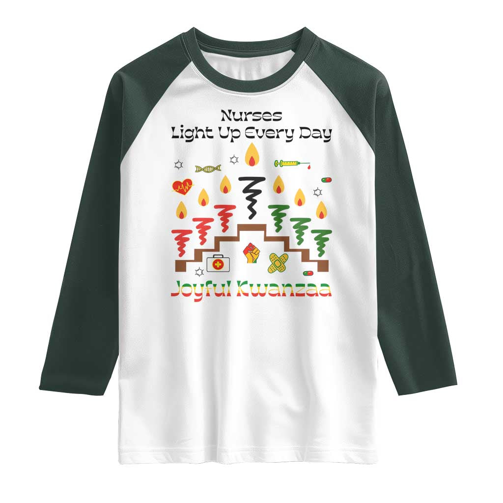 Joyful Kwanzaa Nurse Gift Raglan Shirt Light Up Everyday - Wonder Print Shop