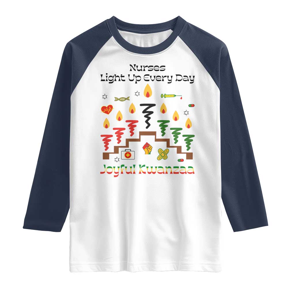 Joyful Kwanzaa Nurse Gift Raglan Shirt Light Up Everyday - Wonder Print Shop