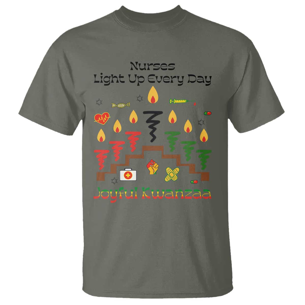 Joyful Kwanzaa Nurse Gift T Shirt Light Up Everyday - Wonder Print Shop