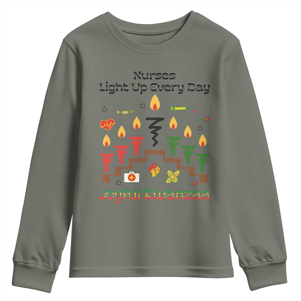 Joyful Kwanzaa Nurse Gift Youth Sweatshirt Light Up Everyday - Wonder Print Shop
