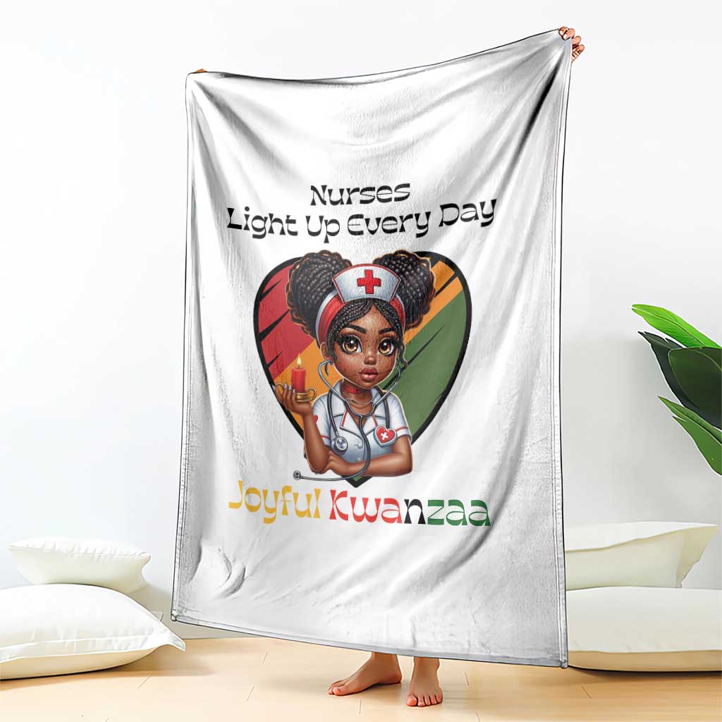 Nurses Light Up Everyday Throw Blanket Joyful Kwanzaa Celebration Gift - Wonder Print Shop