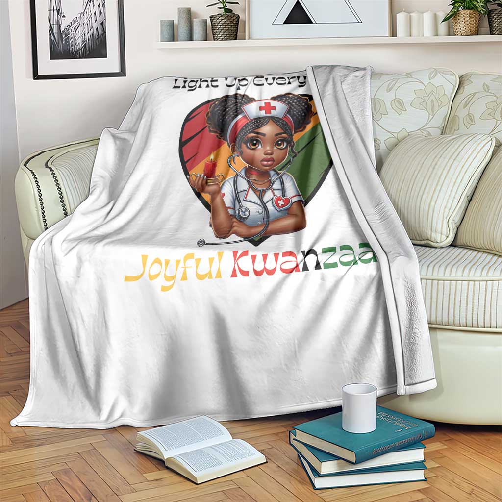 Nurses Light Up Everyday Throw Blanket Joyful Kwanzaa Celebration Gift - Wonder Print Shop