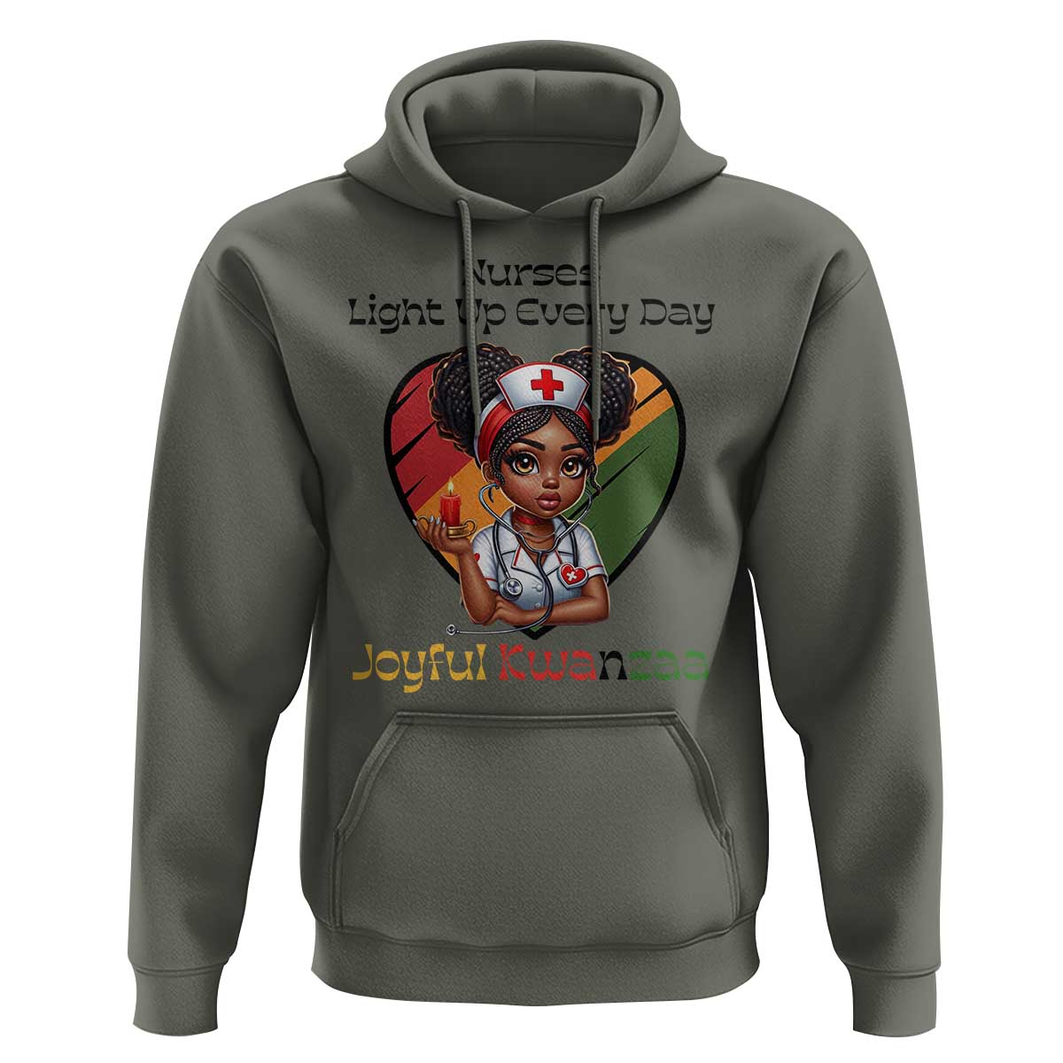 Nurses Light Up Everyday Hoodie Joyful Kwanzaa Celebration Gift - Wonder Print Shop