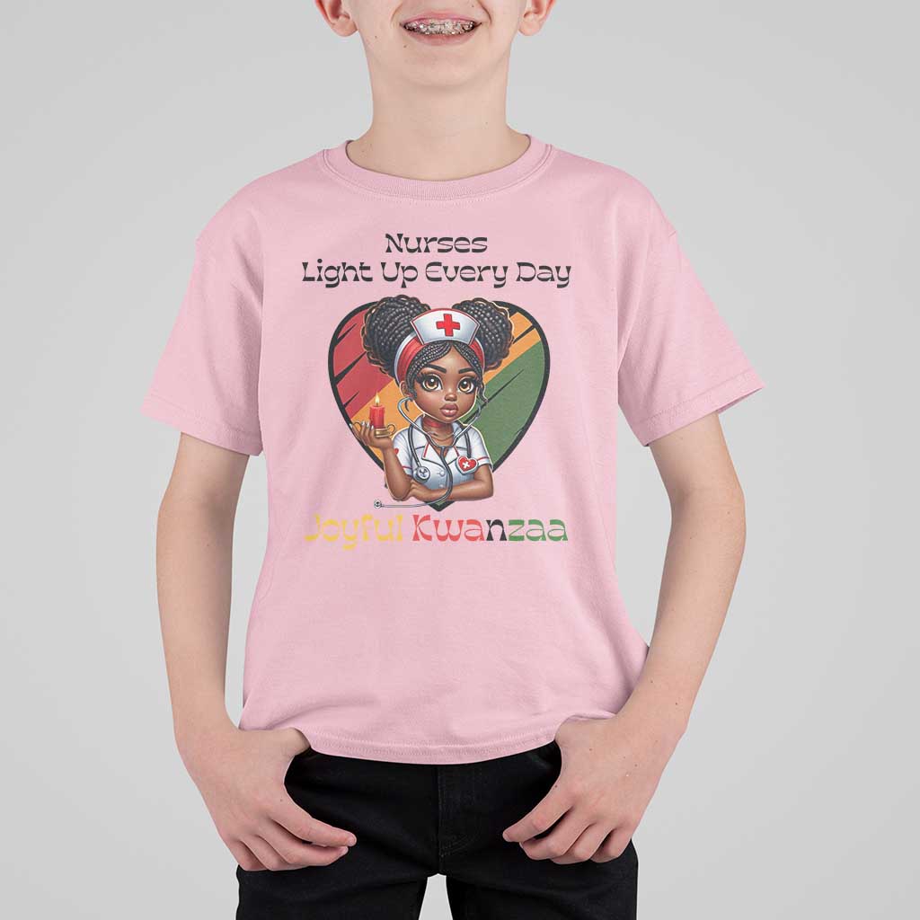 Nurses Light Up Everyday T Shirt For Kid Joyful Kwanzaa Celebration Gift - Wonder Print Shop