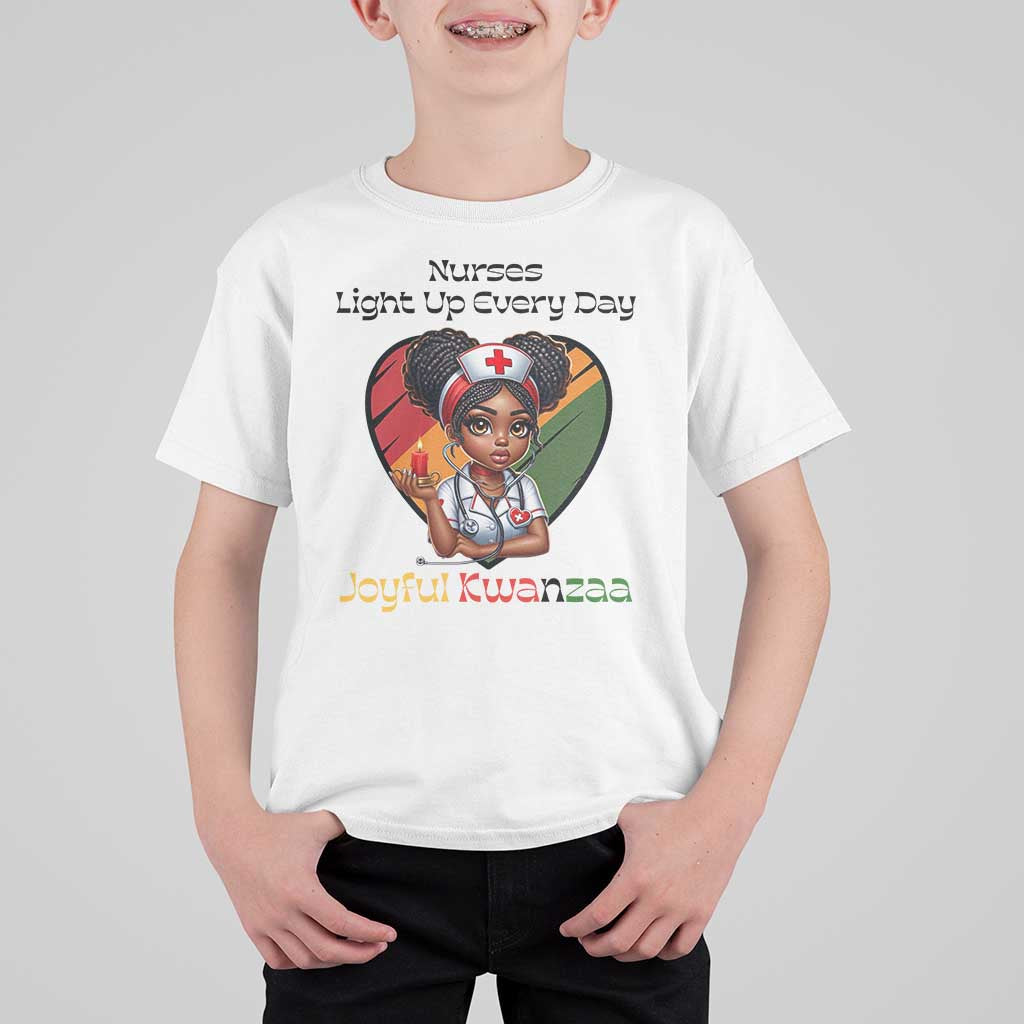 Nurses Light Up Everyday T Shirt For Kid Joyful Kwanzaa Celebration Gift - Wonder Print Shop