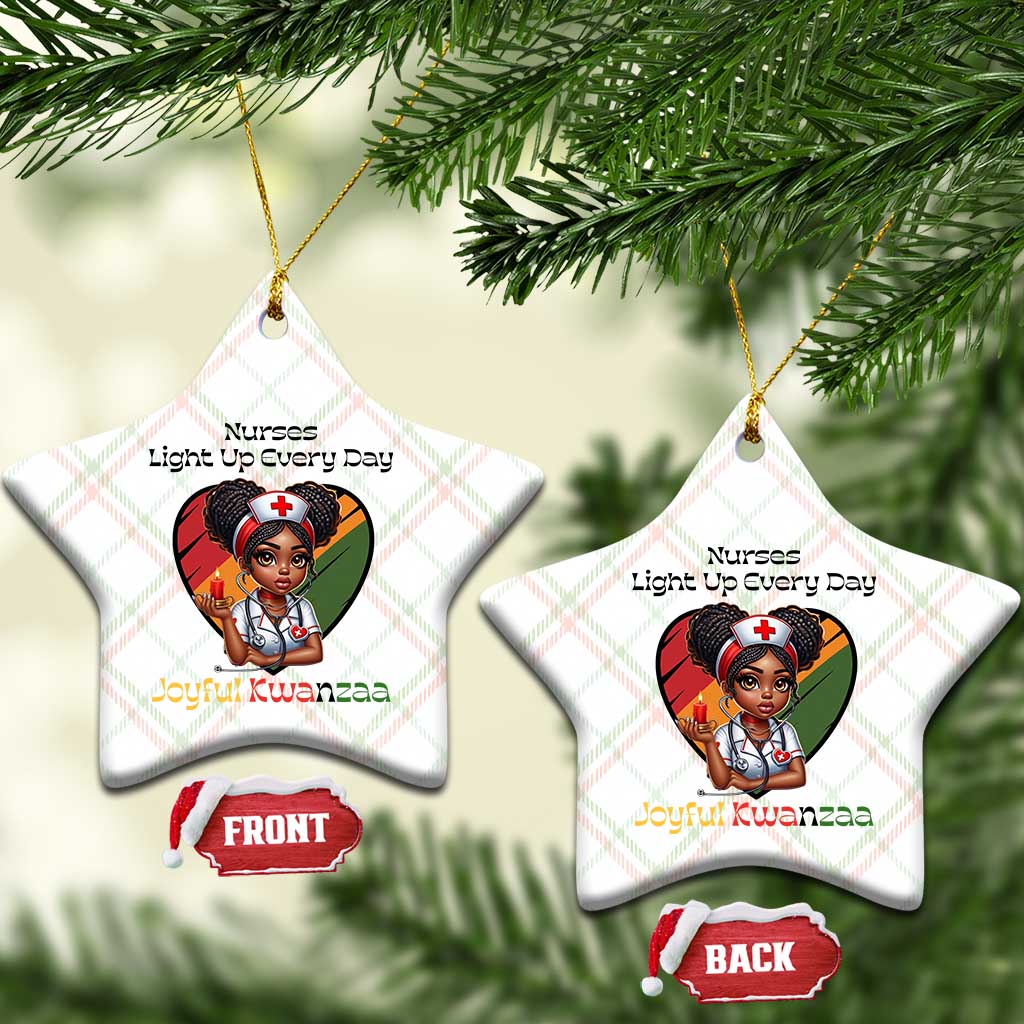 Nurses Light Up Everyday Ceramic Ornament Joyful Kwanzaa Celebration Gift - Wonder Print Shop