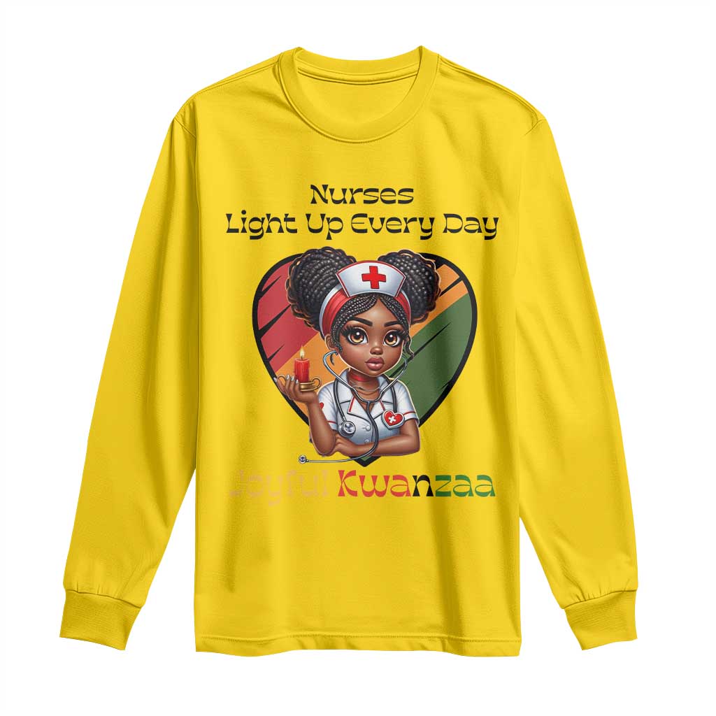 Nurses Light Up Everyday Long Sleeve Shirt Joyful Kwanzaa Celebration Gift - Wonder Print Shop