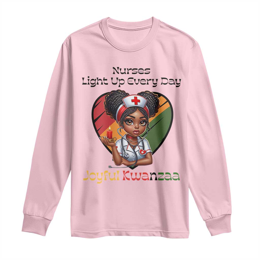 Nurses Light Up Everyday Long Sleeve Shirt Joyful Kwanzaa Celebration Gift - Wonder Print Shop