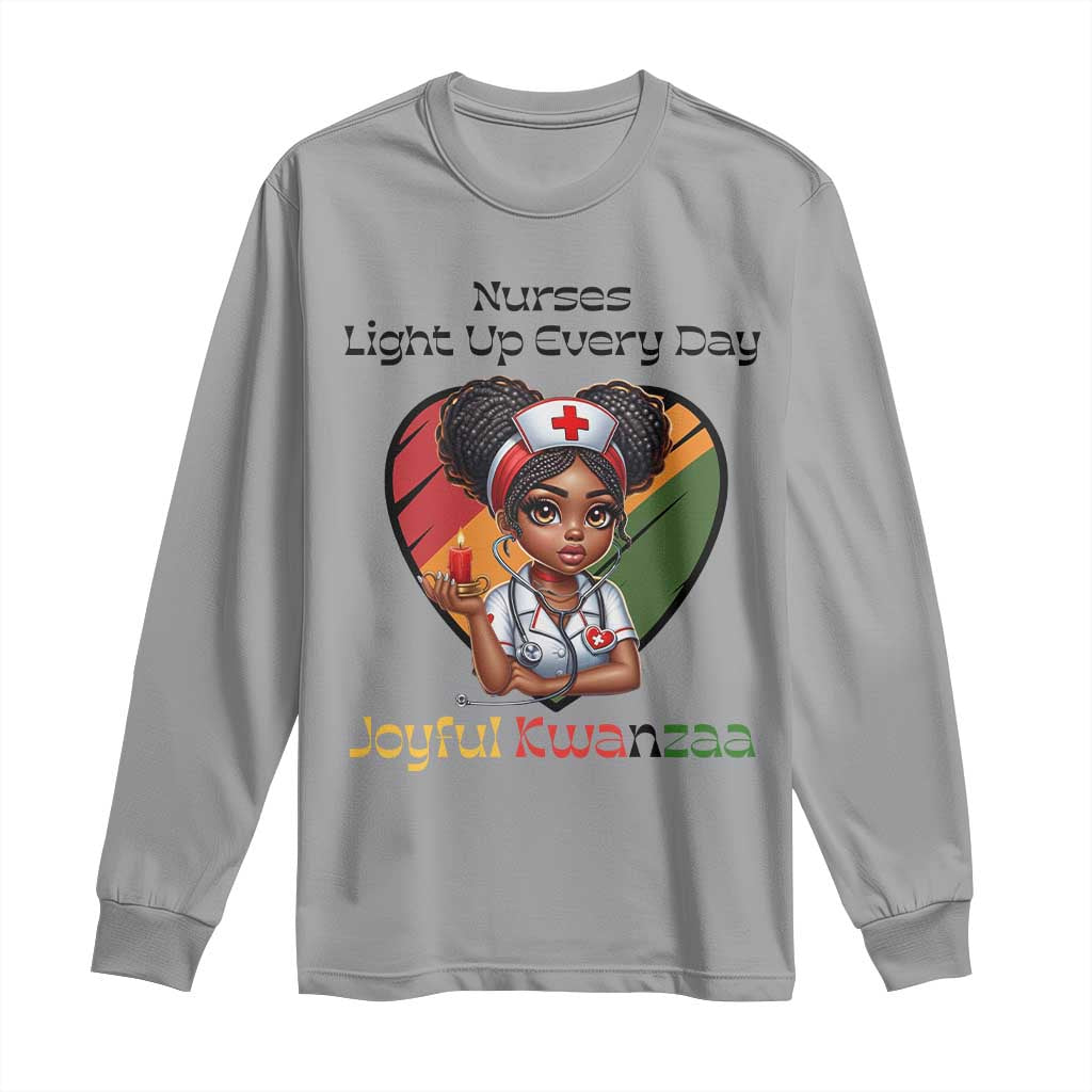 Nurses Light Up Everyday Long Sleeve Shirt Joyful Kwanzaa Celebration Gift - Wonder Print Shop