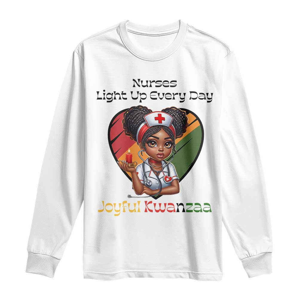 Nurses Light Up Everyday Long Sleeve Shirt Joyful Kwanzaa Celebration Gift - Wonder Print Shop