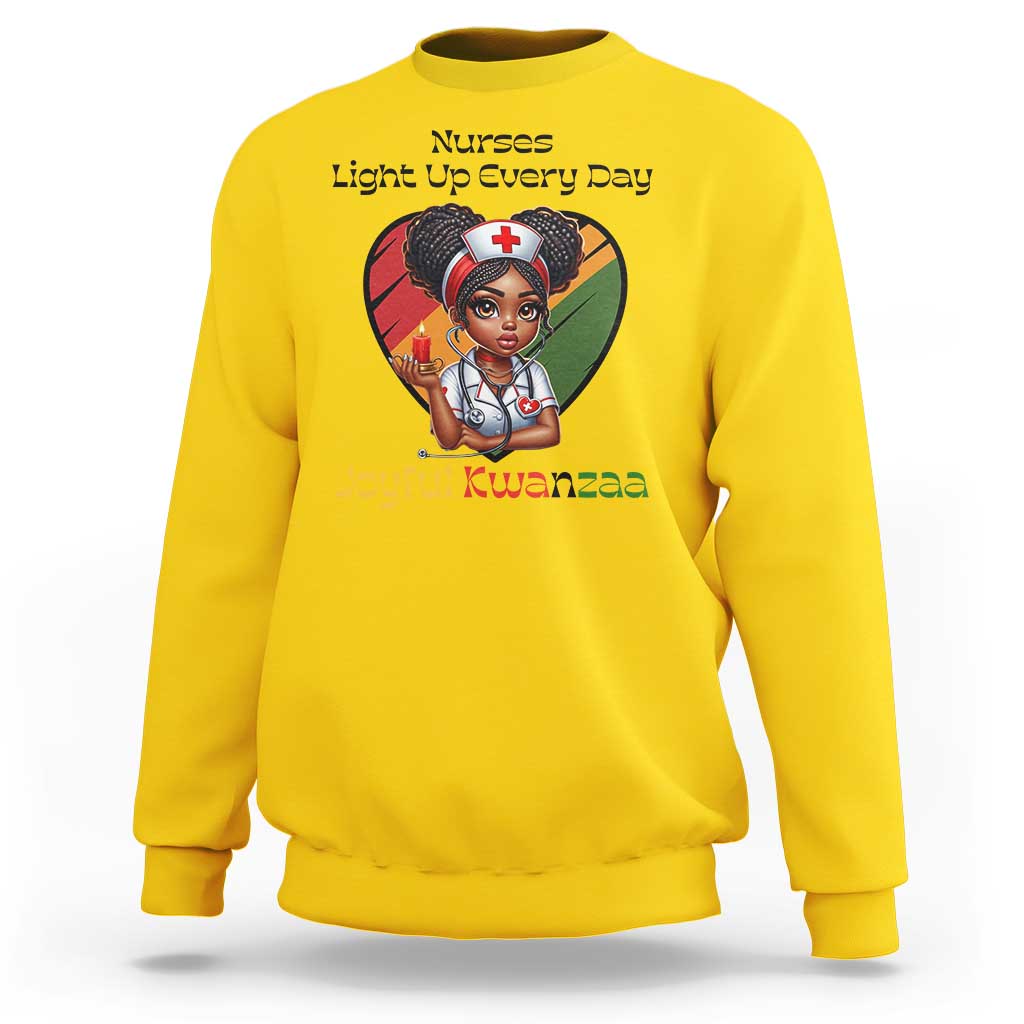 Nurses Light Up Everyday Sweatshirt Joyful Kwanzaa Celebration Gift - Wonder Print Shop